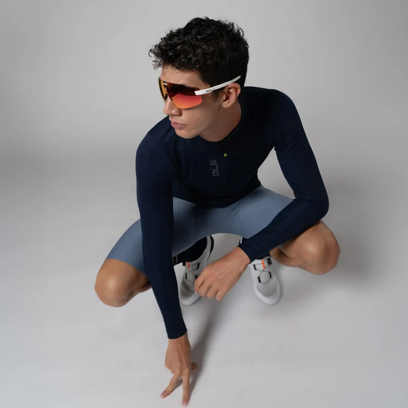 Maglia maniche lunghe Ale Pragma Color Block - Blu
