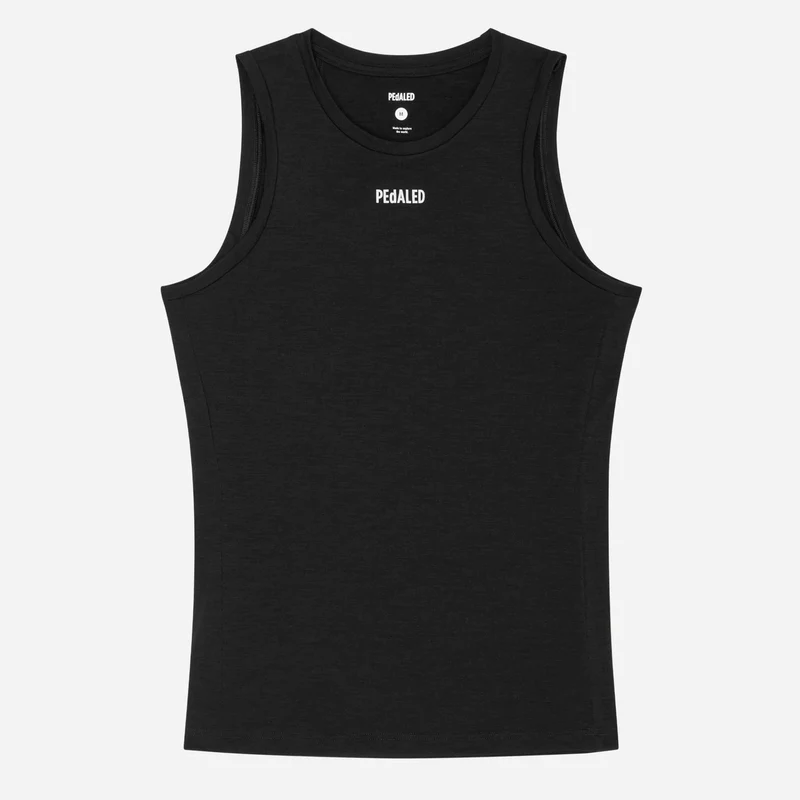 Maglia intima senza maniche Pedaled Element Merino - Nero