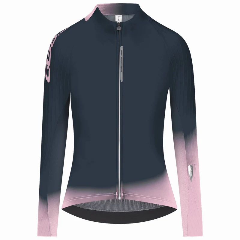 Maglia donna maniche lunghe Q36.5 Gregarius Hybrid Light Collar Fade - Blu
