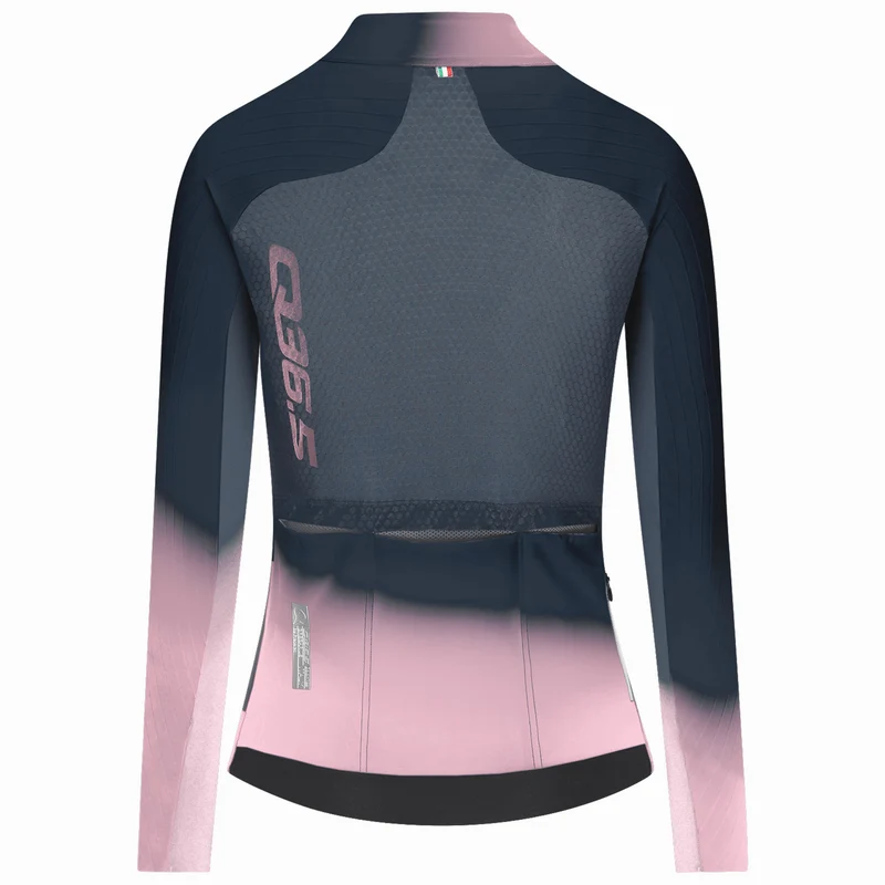 Maglia donna maniche lunghe Q36.5 Gregarius Hybrid Light Collar Fade - Blu