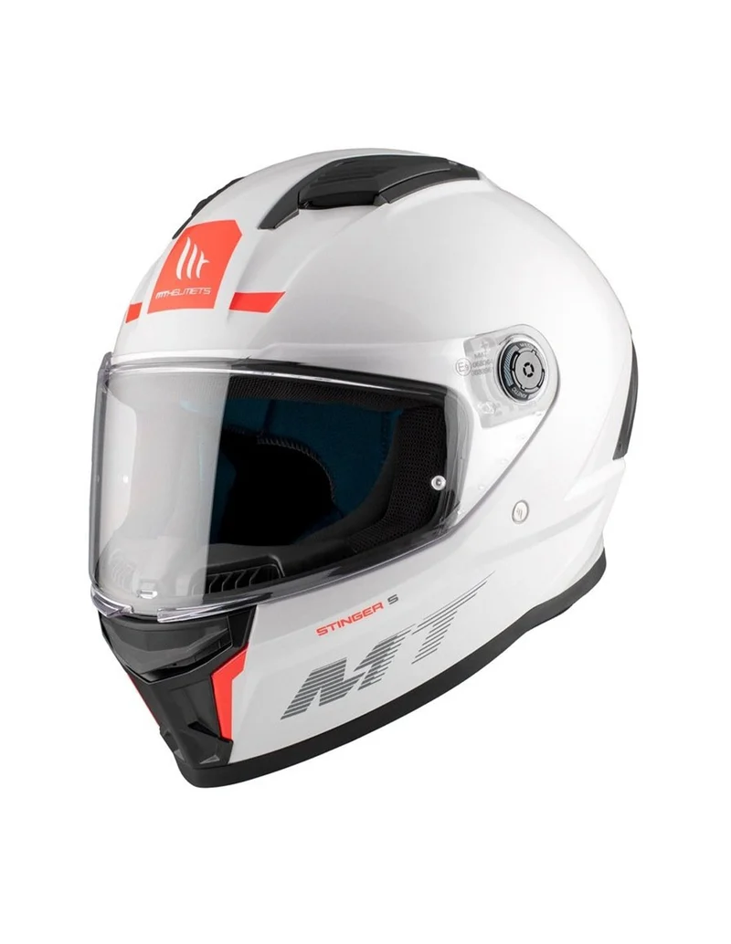 MT STINGER 2 SOLID UNISEX A0 INTEGRALE CASCHI DI MOTO PERLA BIANCO LUCIDADO