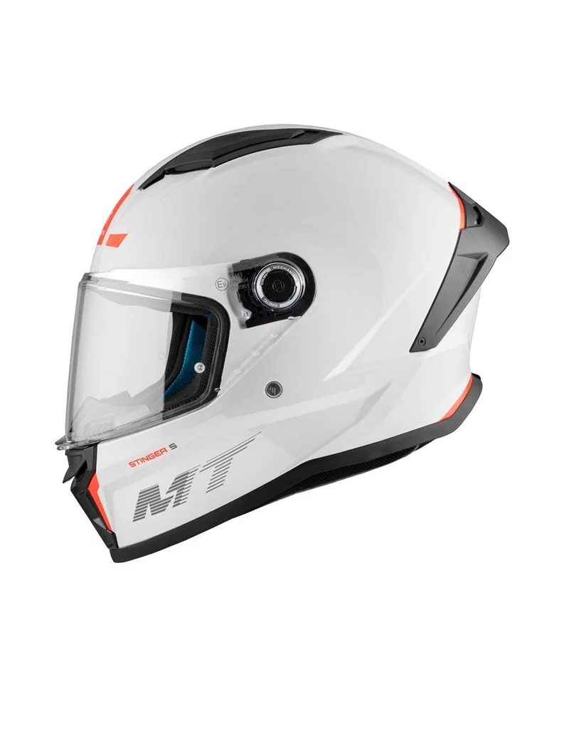 MT STINGER 2 SOLID UNISEX A0 INTEGRALE CASCHI DI MOTO PERLA BIANCO LUCIDADO