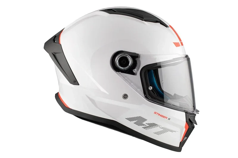 MT STINGER 2 SOLID UNISEX A0 INTEGRALE CASCHI DI MOTO PERLA BIANCO LUCIDADO