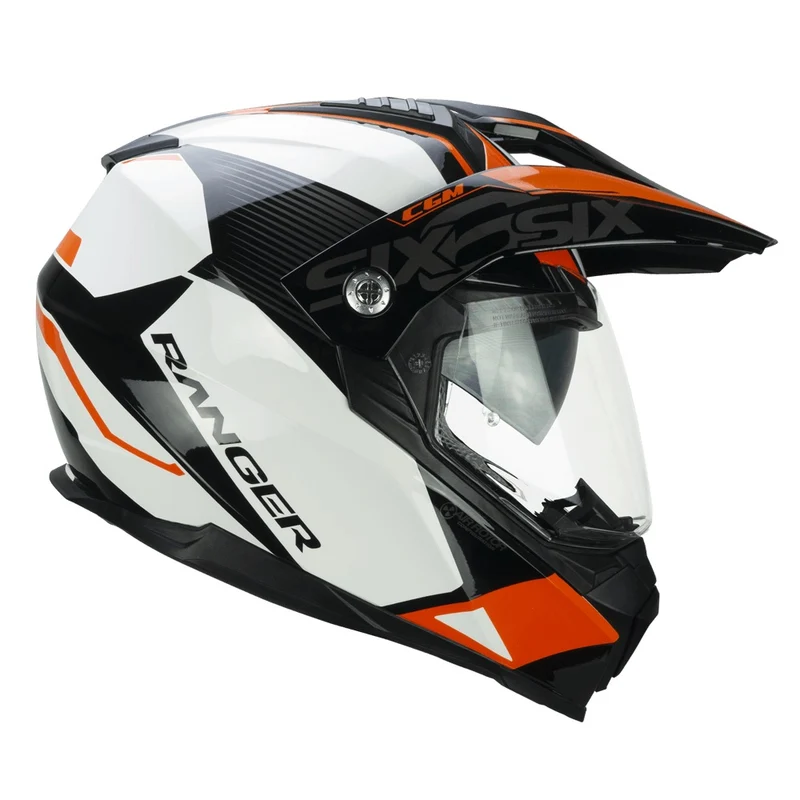 CASCO ENDURO CGM 666G TWIN RANGER BIANCO ARANCIONE