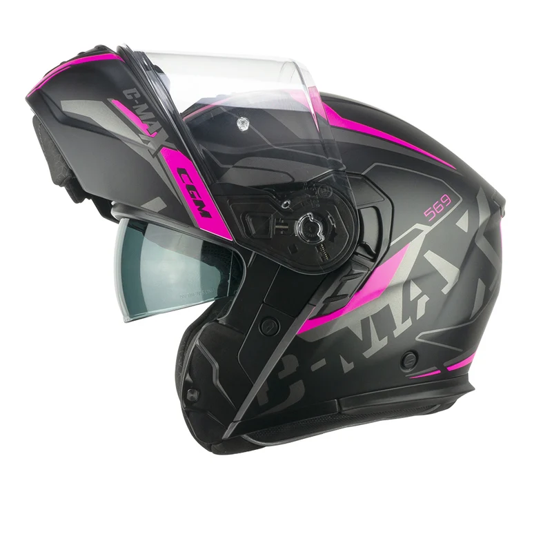 CASCO CGM MODULARE 569G C-MAX CITY NERO FUCSIA FLUO OPACO