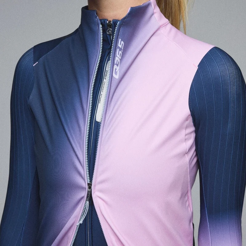 Gilet donna Q36.5 Gregarius Hybrid Big Fade - Blu rosa