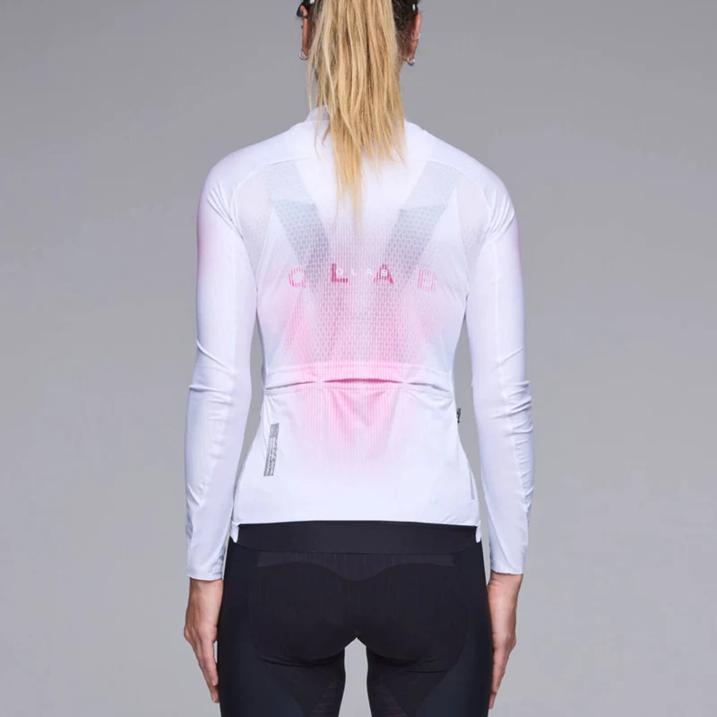 Maglia donna maniche lunghe Q36.5 Gregarius Hybrid Light QLAB - Bianco rosa