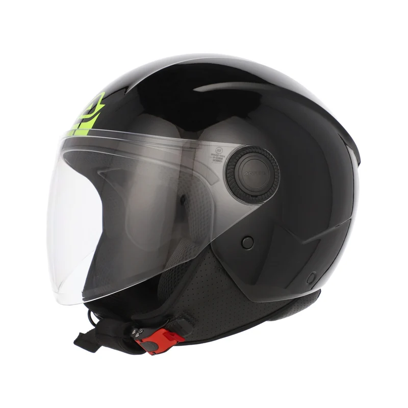 CASCO JET ACERBIS BREZZA OMOL.22.06 NERO LUCIDO