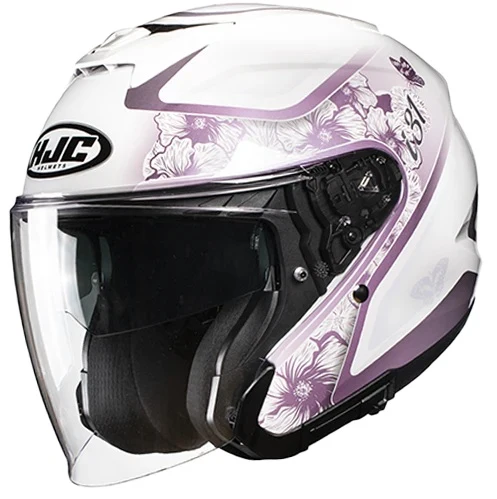 CASCO JET HJC I31 IONA MC8 BIANCO LILLA