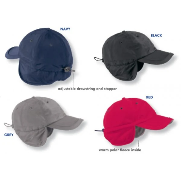 CAPPELLINO TECHNO FLAP INTERNO IN PILE - blu