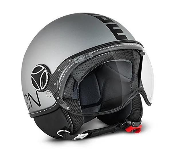 CASCO JET MOMO FIGHTER FGTR EVO TITANIO OPACO DOPPIA VISIERA