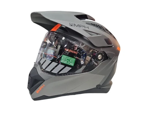 CASCO MPH CROSSOVER ADV E22.06 GRAFICA GRIGIO NERO ARANCIO