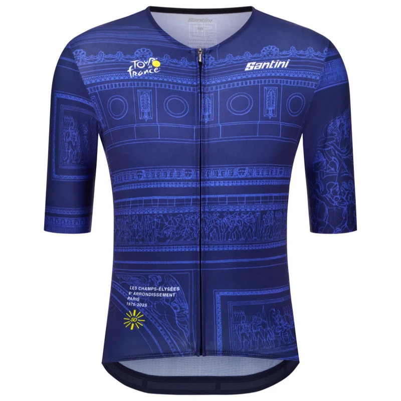 Maglia Santini Tour de France Arc de Triomphe - Blu