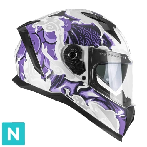 CGM 311F BLAST CLOUD INTEGRALI CASCHI DI MOTO BIANCO MORADO MATE