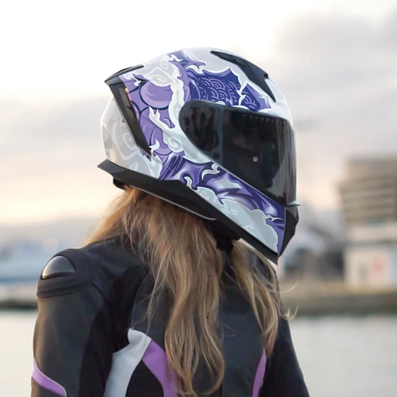 CGM 311F BLAST CLOUD INTEGRALI CASCHI DI MOTO BIANCO MORADO MATE