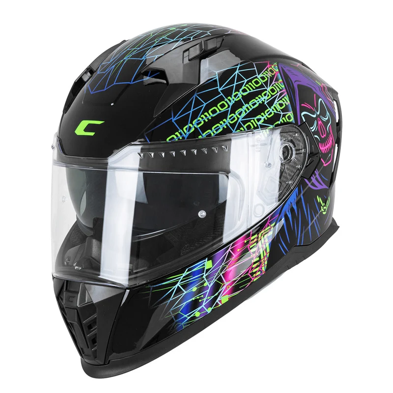 CGM 311T BLAST TECH INTEGRALI CASCHI DI MOTO NERO MORADO VERDE FLUO