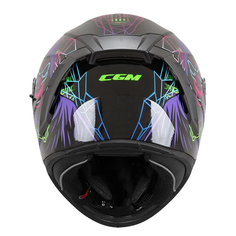 CGM 311T BLAST TECH INTEGRALI CASCHI DI MOTO NERO MORADO VERDE FLUO