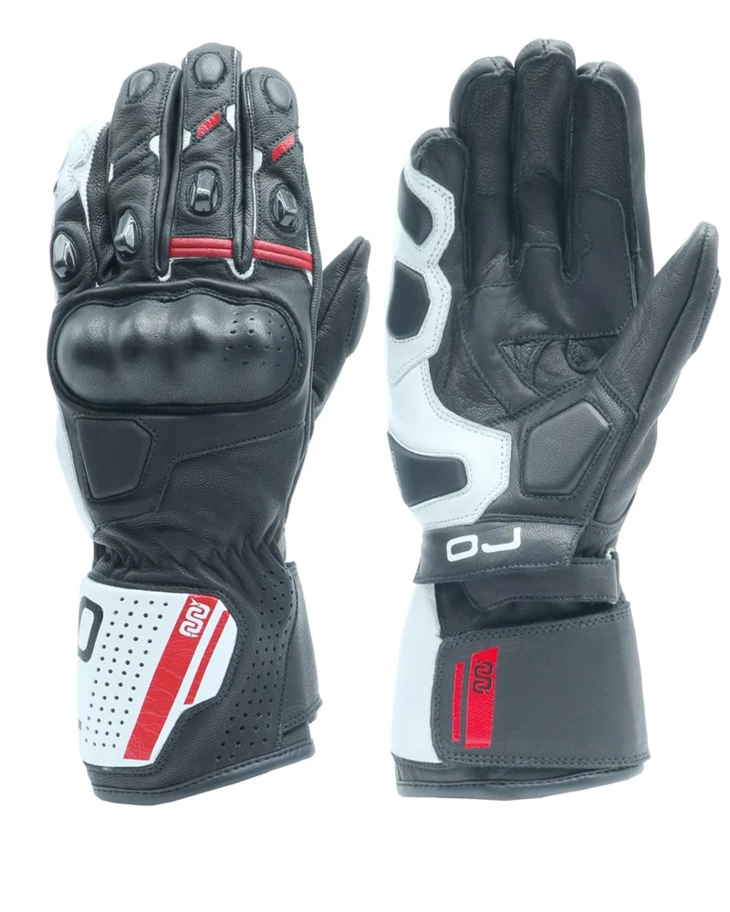 GUANTI UOMO PELLE OJ SLEEK NERO-BIANCO-ROSSO