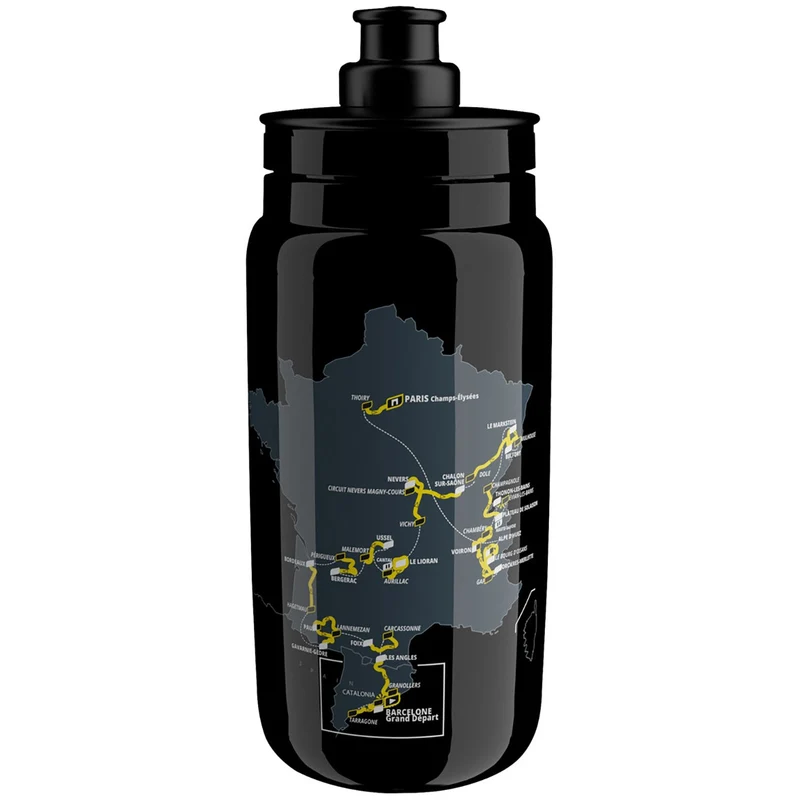 Borraccia Elite Fly Tour de France 2026 Map - Nero