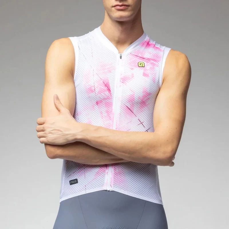 Maglia senza maniche Ale PR-E Mirror - Bianco rosa