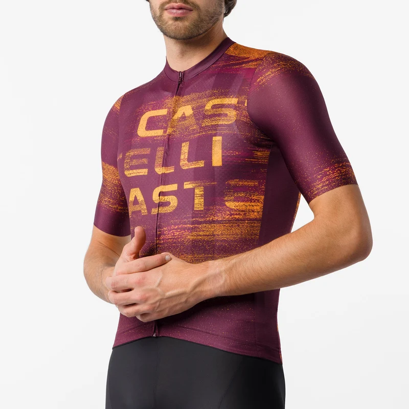 Maglia Castelli Stratus Logo - Bordeaux