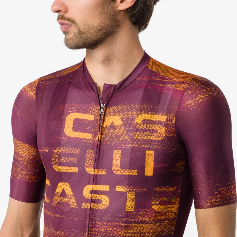 Maglia Castelli Stratus Logo - Bordeaux
