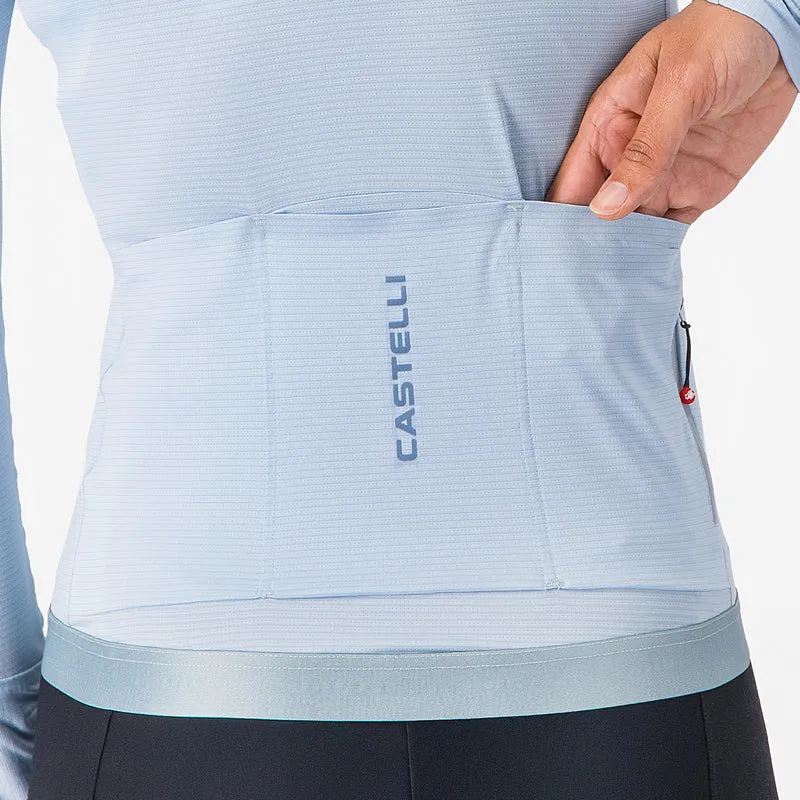 Maglia donna maniche lunghe Castelli Espresso 2 - Azzurro