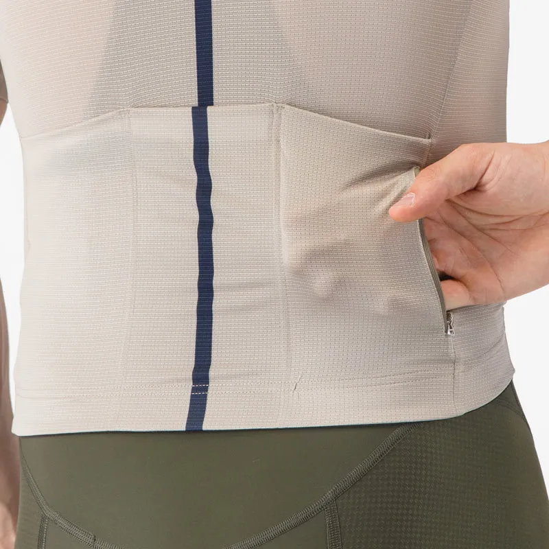 Maglia Castelli Drittone Logo - Beige