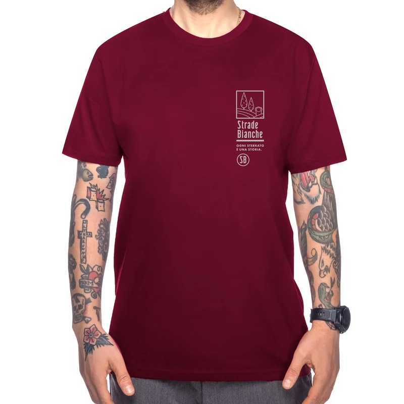 T-Shirt Strade Bianche Colline - Bordeaux