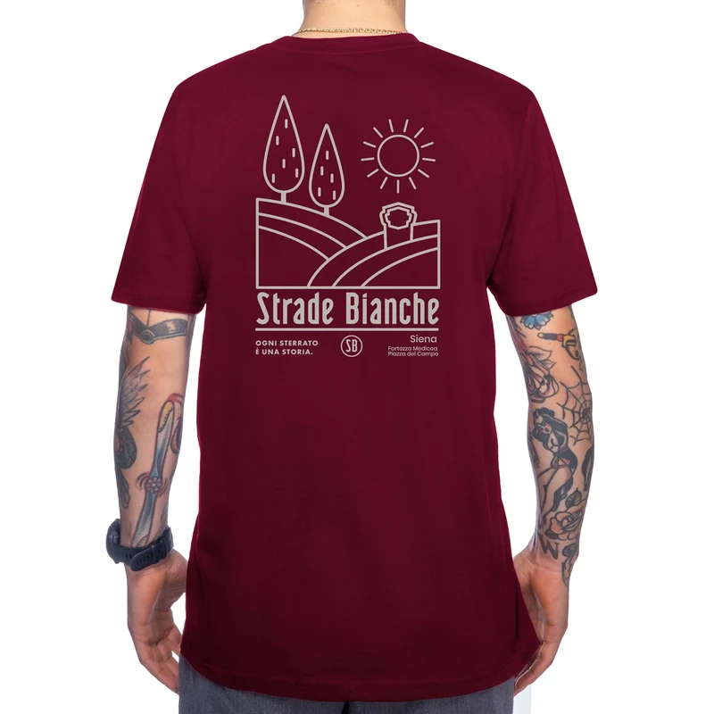 T-Shirt Strade Bianche Colline - Bordeaux