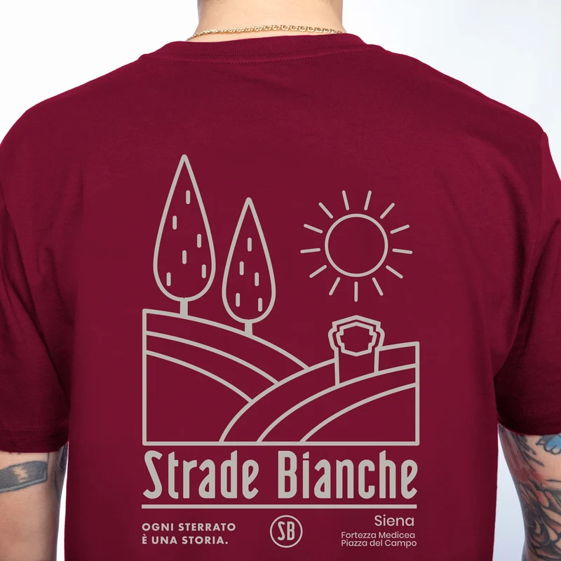 T-Shirt Strade Bianche Colline - Bordeaux