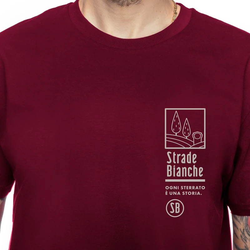 T-Shirt Strade Bianche Colline - Bordeaux