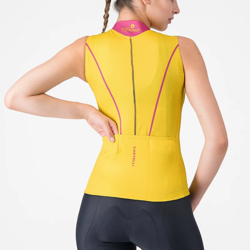 Maglia donna senza maniche Castelli Anima Flow - Giallo