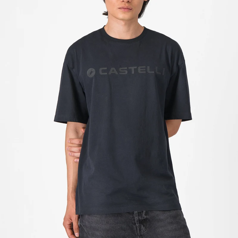 T-Shirt Castelli Tone Logo - Nero