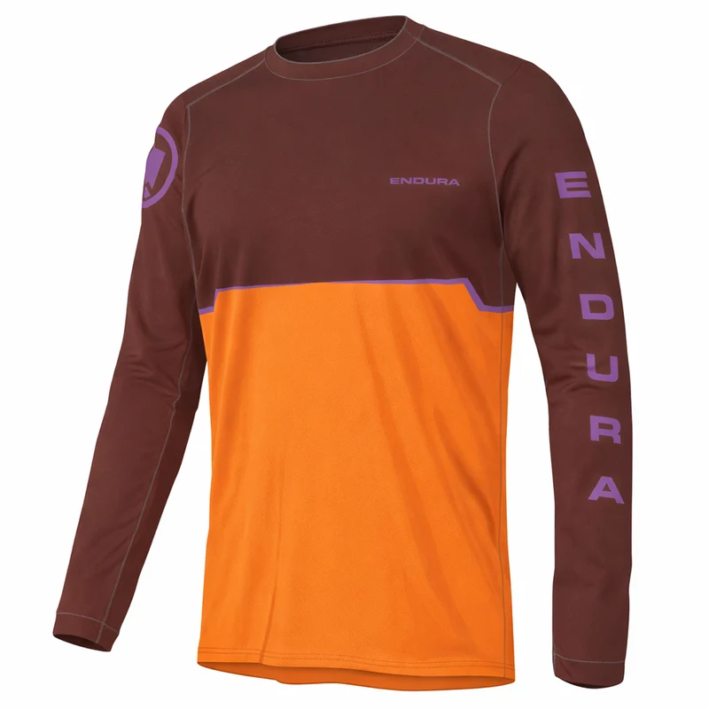 Maglia maniche lunghe Endura Core Printed - Bordeaux