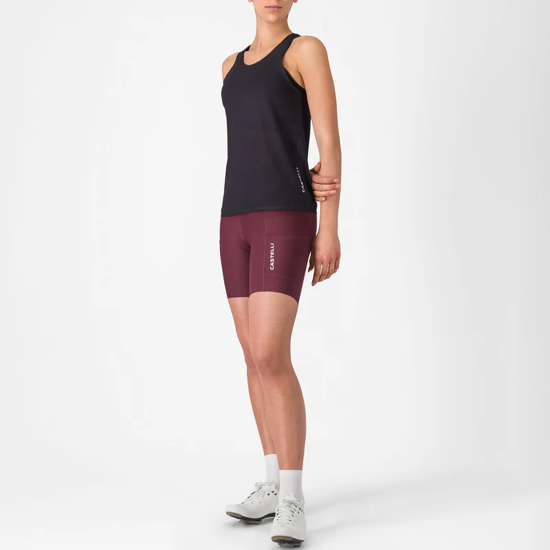 Pantaloncini donna Castelli Comfort Travel - Bordeaux