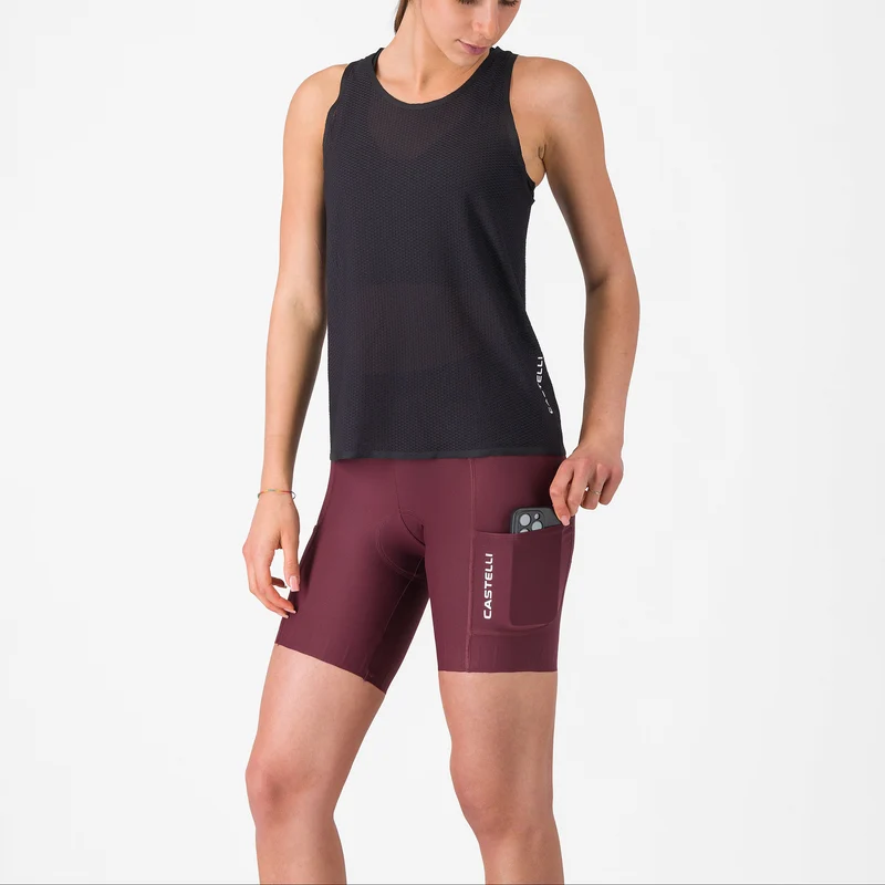 Pantaloncini donna Castelli Comfort Travel - Bordeaux