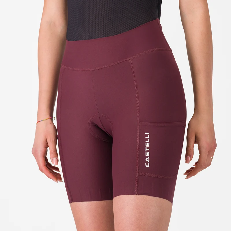 Pantaloncini donna Castelli Comfort Travel - Bordeaux