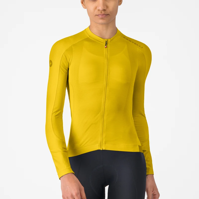 Maglia donna maniche lunghe Castelli Espresso 2 - Giallo