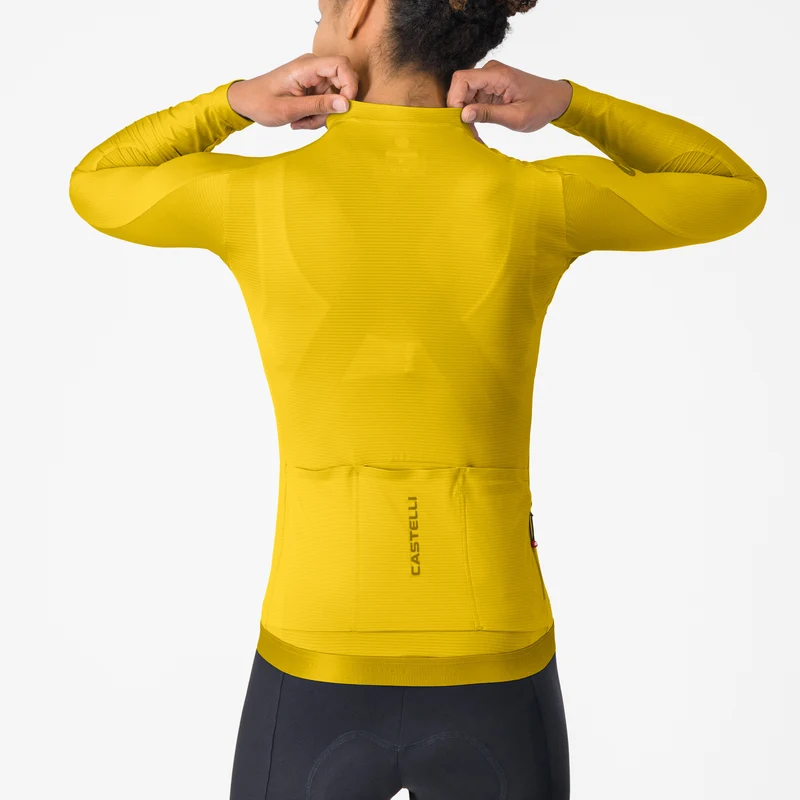 Maglia donna maniche lunghe Castelli Espresso 2 - Giallo