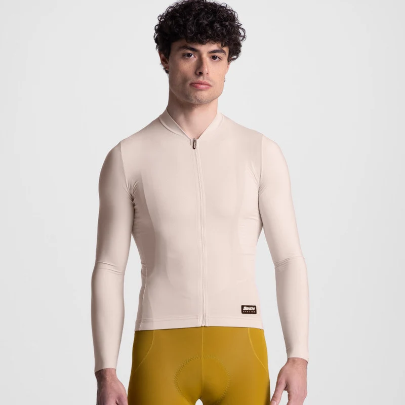 Maglia maniche lunghe Santini Ready To Ride - Beige