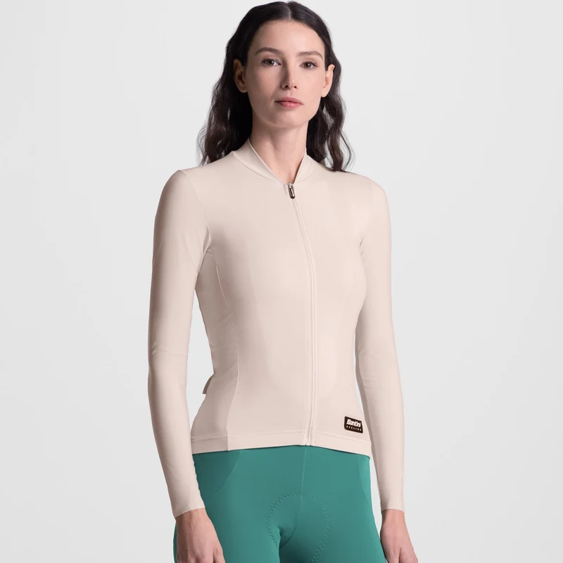 Maglia maniche lunghe Santini Ready To Ride - Beige