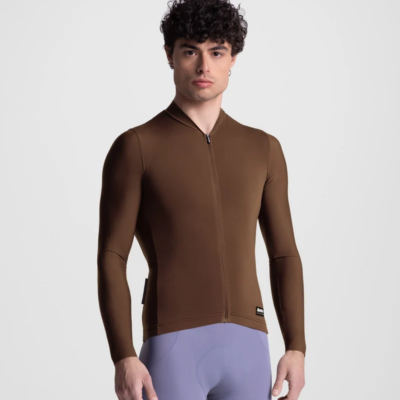 Maglia maniche lunghe Santini Ready To Ride - Marrone