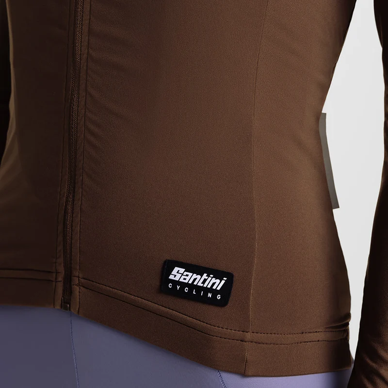 Maglia maniche lunghe Santini Ready To Ride - Marrone