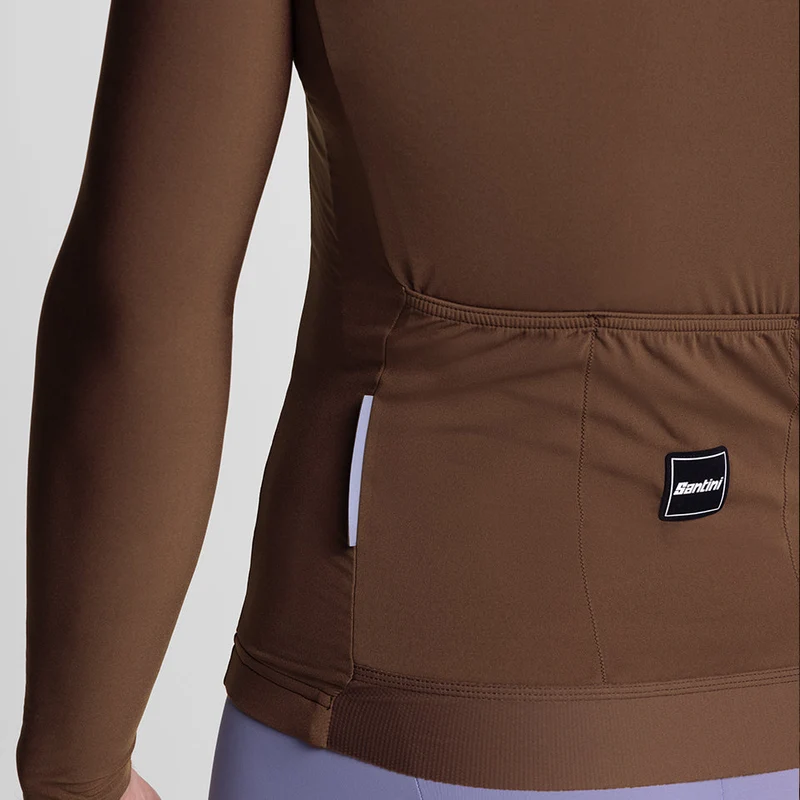 Maglia maniche lunghe Santini Ready To Ride - Marrone
