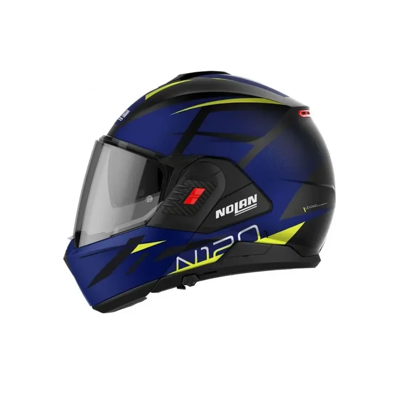 NOLAN N120-1 NIGHTLIFE N-COM 028 MOTO MODULARI CASCHI NERO BLU GIALLO