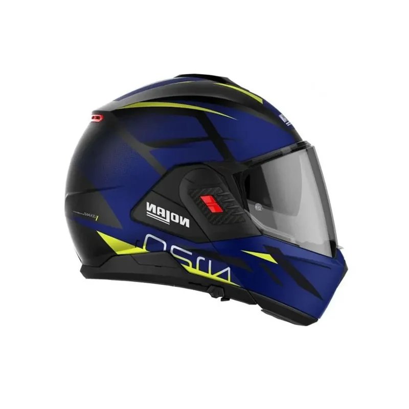 NOLAN N120-1 NIGHTLIFE N-COM 028 MOTO MODULARI CASCHI NERO BLU GIALLO