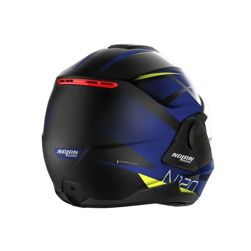 NOLAN N120-1 NIGHTLIFE N-COM 028 MOTO MODULARI CASCHI NERO BLU GIALLO