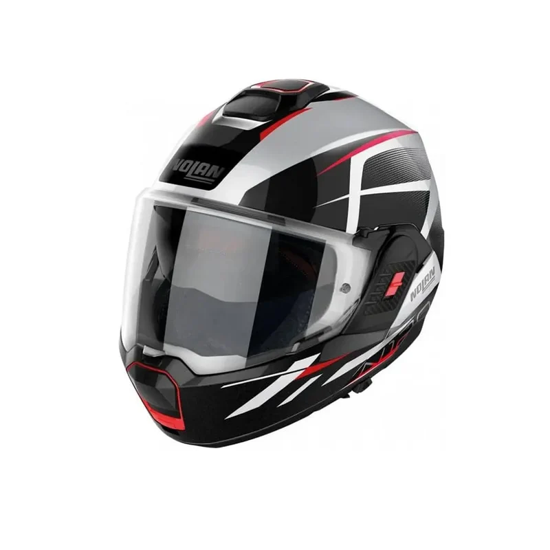 NOLAN N120-1 NIGHTLIFE N-COM 027 MOTO MODULARI CASCHI NERO GRIGIO BIANCO