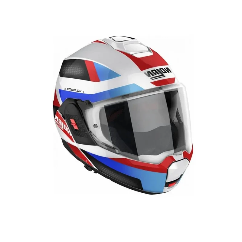 NOLAN N120-1 SUBWAY N-COM 024 MOTO MODULARI CASCHI BIANCO ROSSO BLU NERO